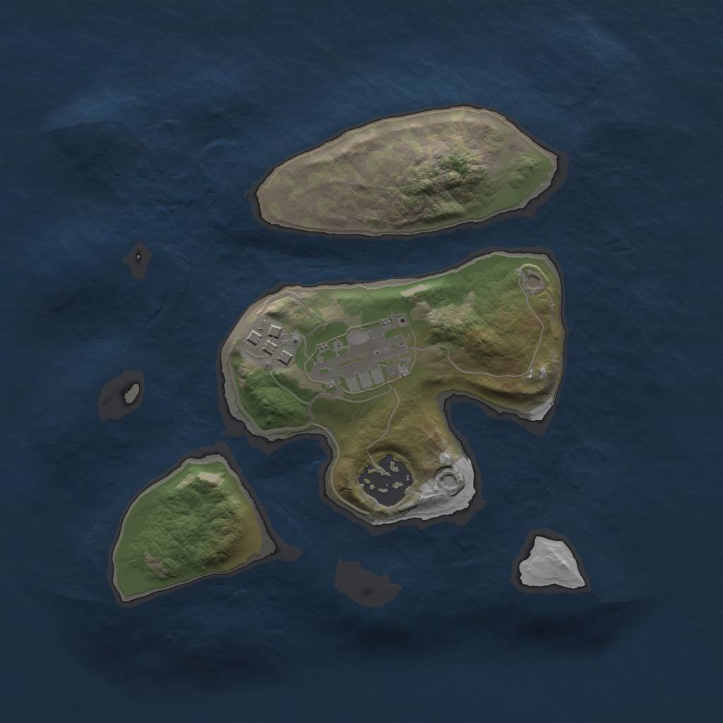 Rust Map: Barren, Size: 2200, Seed: 16, 5 Monuments