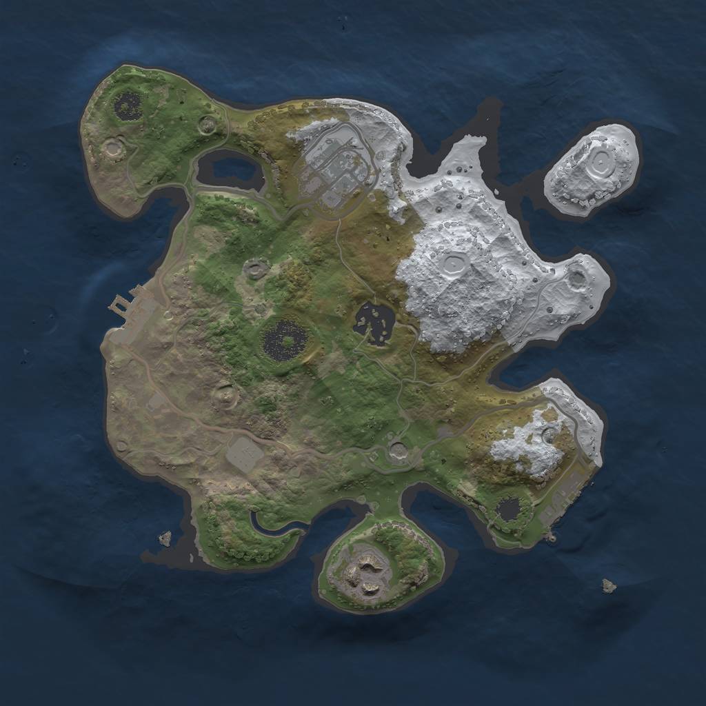 Rust Map: Procedural Map, Size: 2500, Seed: 78523, 11 Monuments