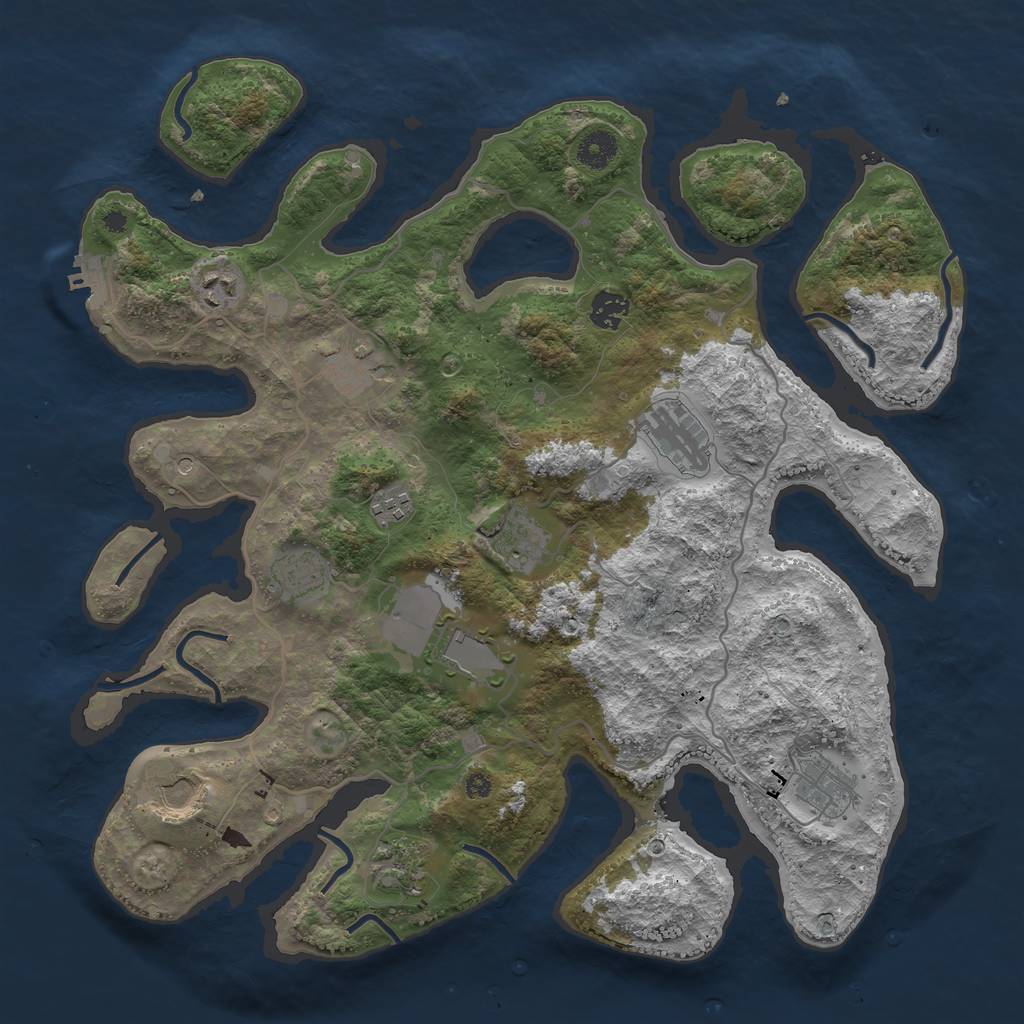 Rust Map: Procedural Map, Size: 4000, Seed: 619213062, 15 Monuments