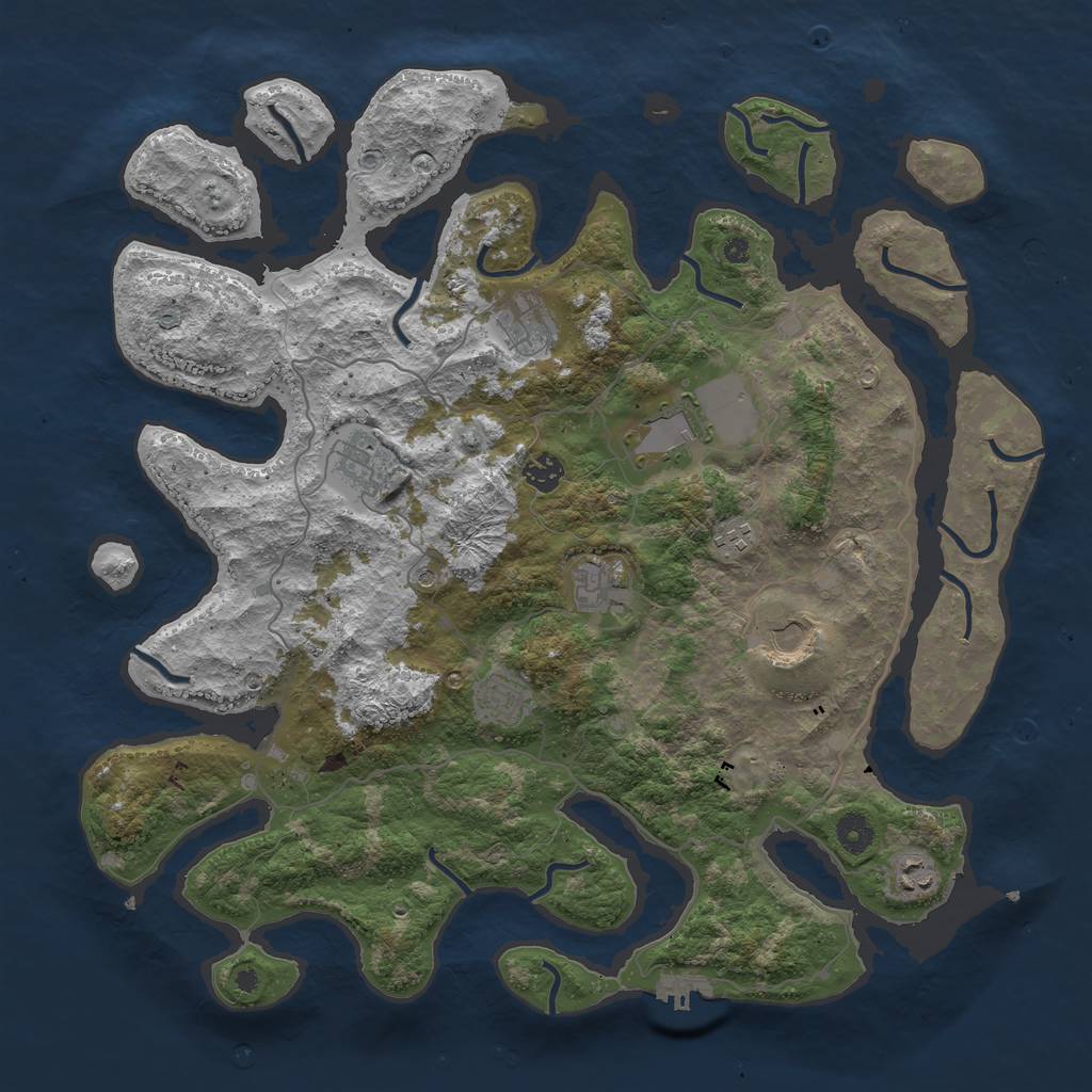 Rust Map: Procedural Map, Size: 4250, Seed: 2777, 13 Monuments