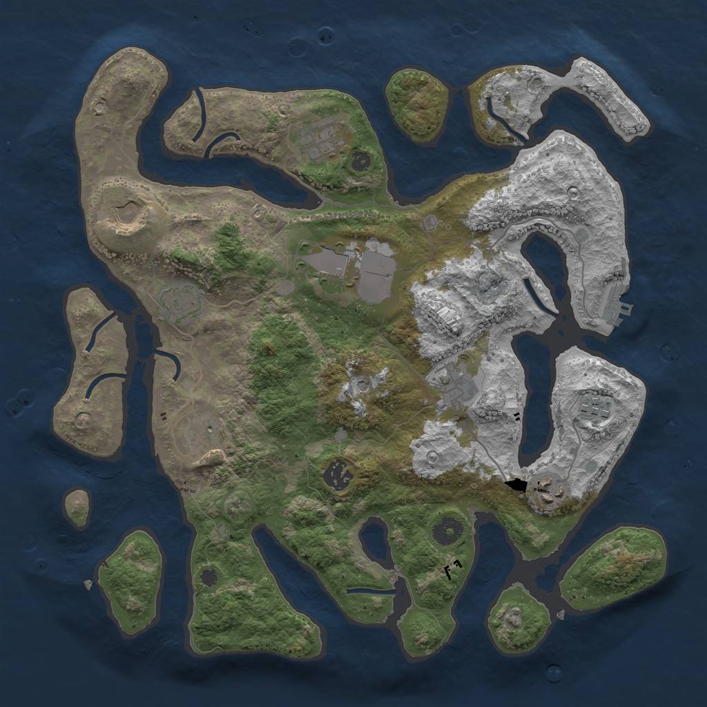 Rust Map: Procedural Map, Size: 3700, Seed: 1748781386, 13 Monuments