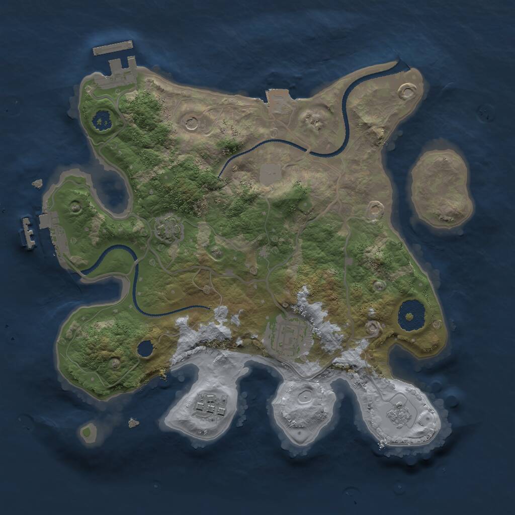 Rust Map: Procedural Map, Size: 2600, Seed: 255436, 8 Monuments