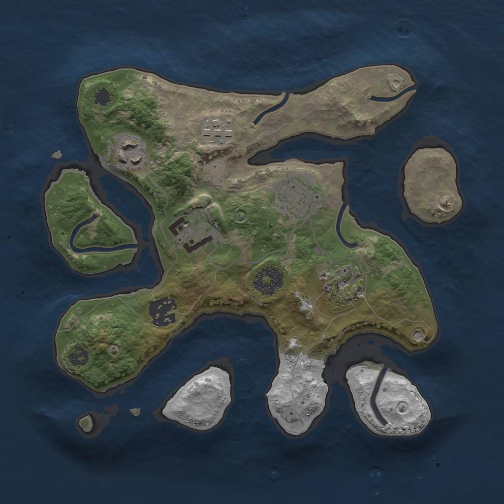 Rust Map: Procedural Map, Size: 2600, Seed: 255436, 8 Monuments