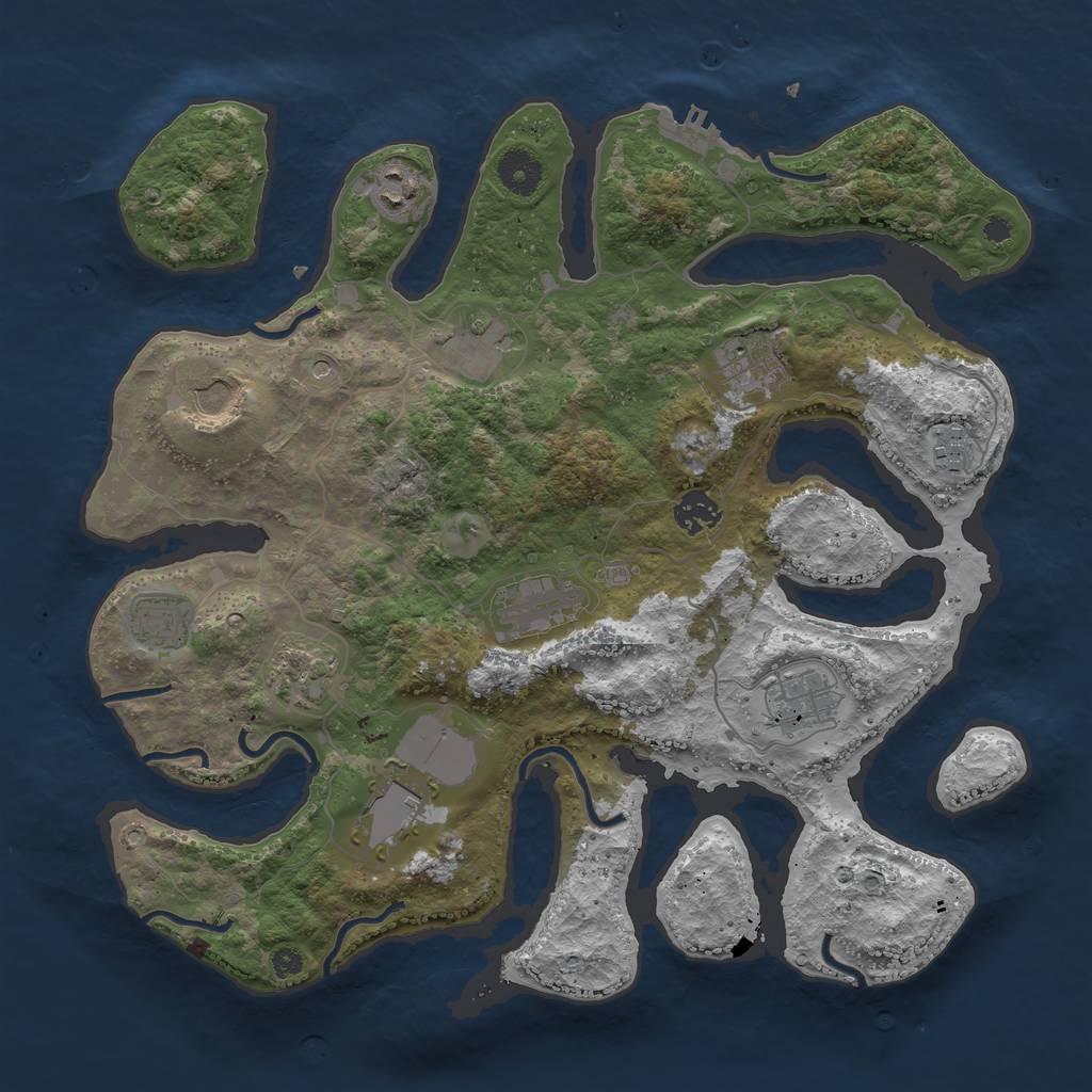 Rust Map: Procedural Map, Size: 3750, Seed: 1724836681, 15 Monuments