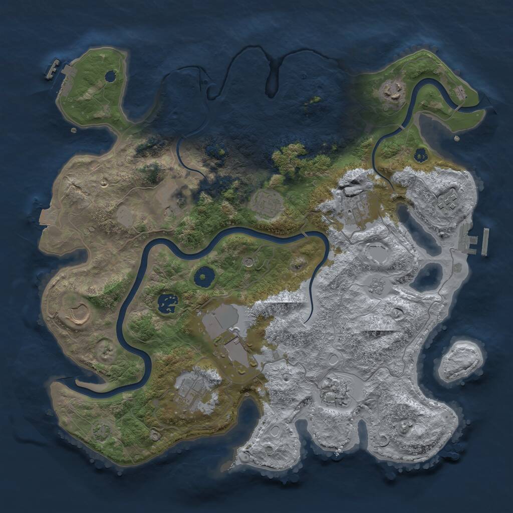 Rust Map: Procedural Map, Size: 3750, Seed: 1724836681, 16 Monuments