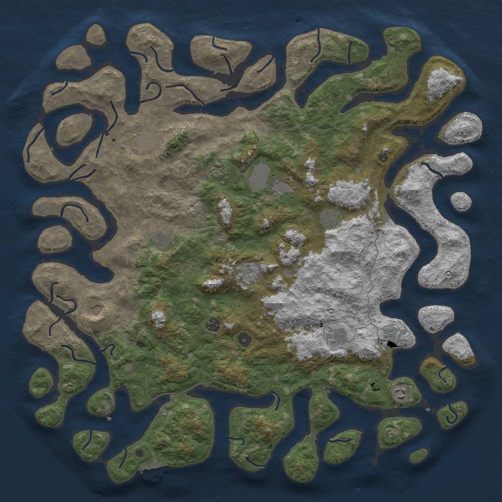 Rust Map: Procedural Map, Size: 5500, Seed: 819, 15 Monuments