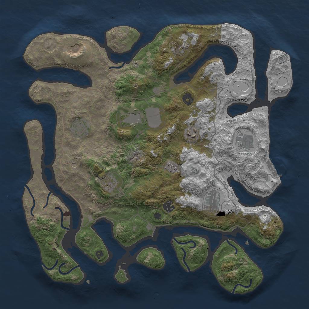 Rust Map: Procedural Map, Size: 4000, Seed: 292936706, 17 Monuments