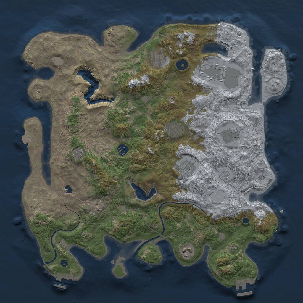 Rust Map: Procedural Map, Size: 4000, Seed: 292936706, 14 Monuments