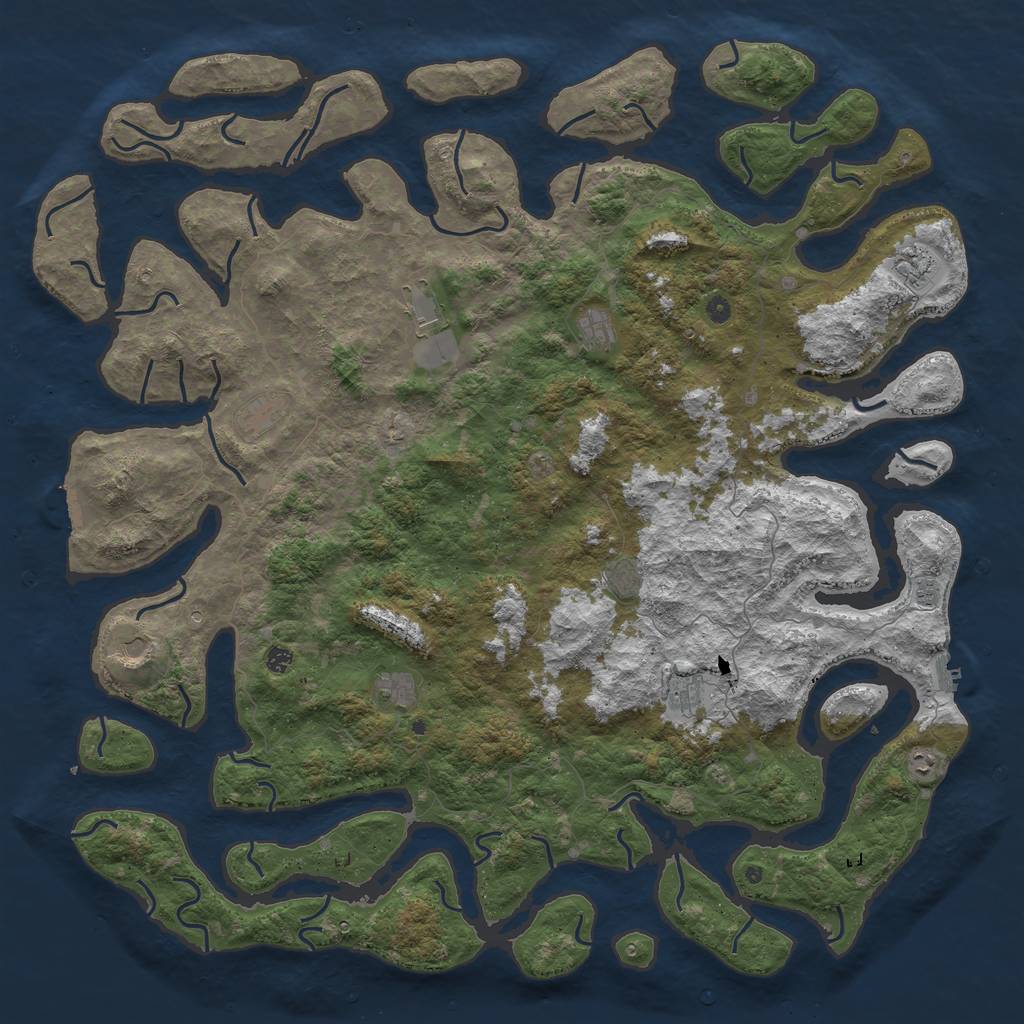 Rust Map: Procedural Map, Size: 6000, Seed: 1458678924, 16 Monuments