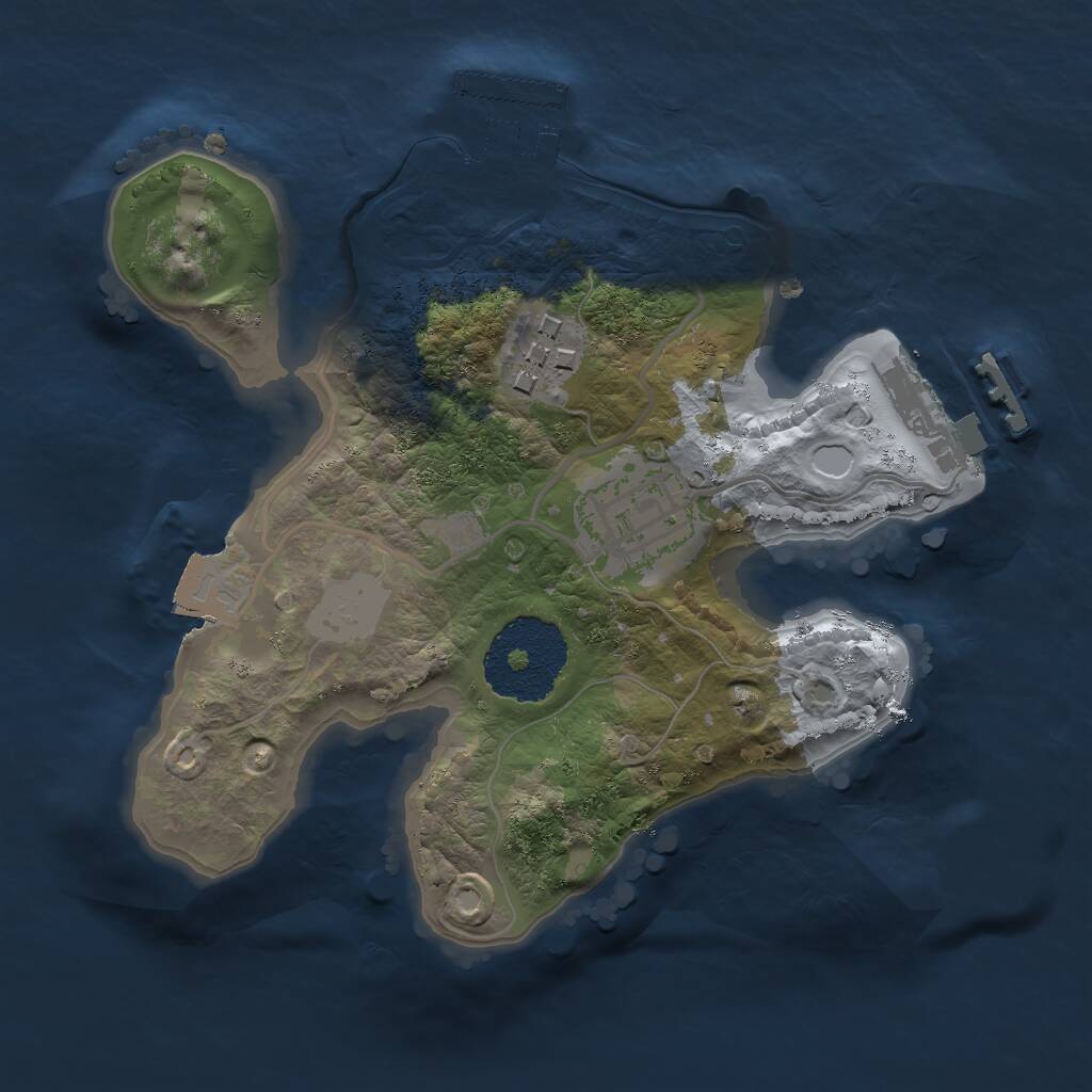 Rust Map: Procedural Map, Size: 2000, Seed: 1395410205, 5 Monuments
