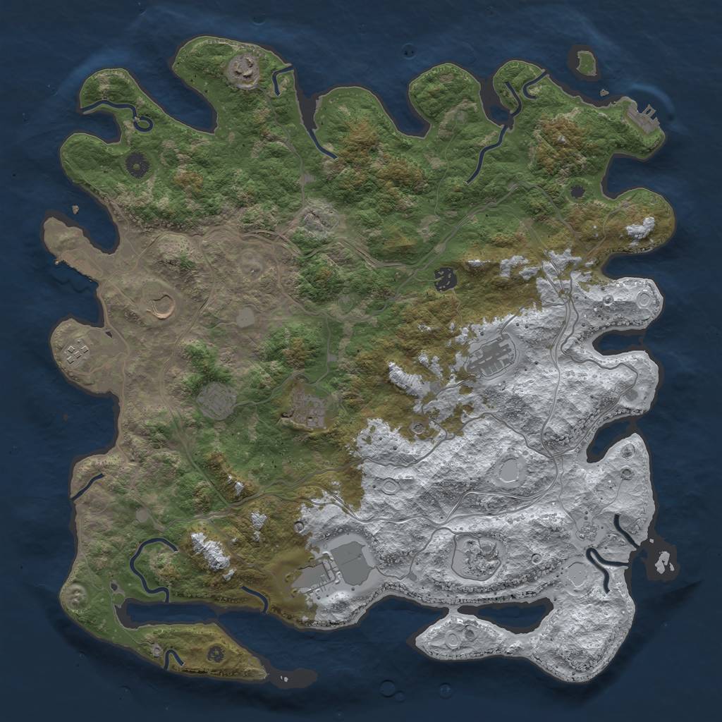 Rust Map: Procedural Map, Size: 4500, Seed: 26783, 18 Monuments