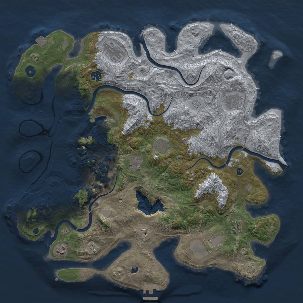 Rust Map: Procedural Map, Size: 4250, Seed: 894567854, 15 Monuments