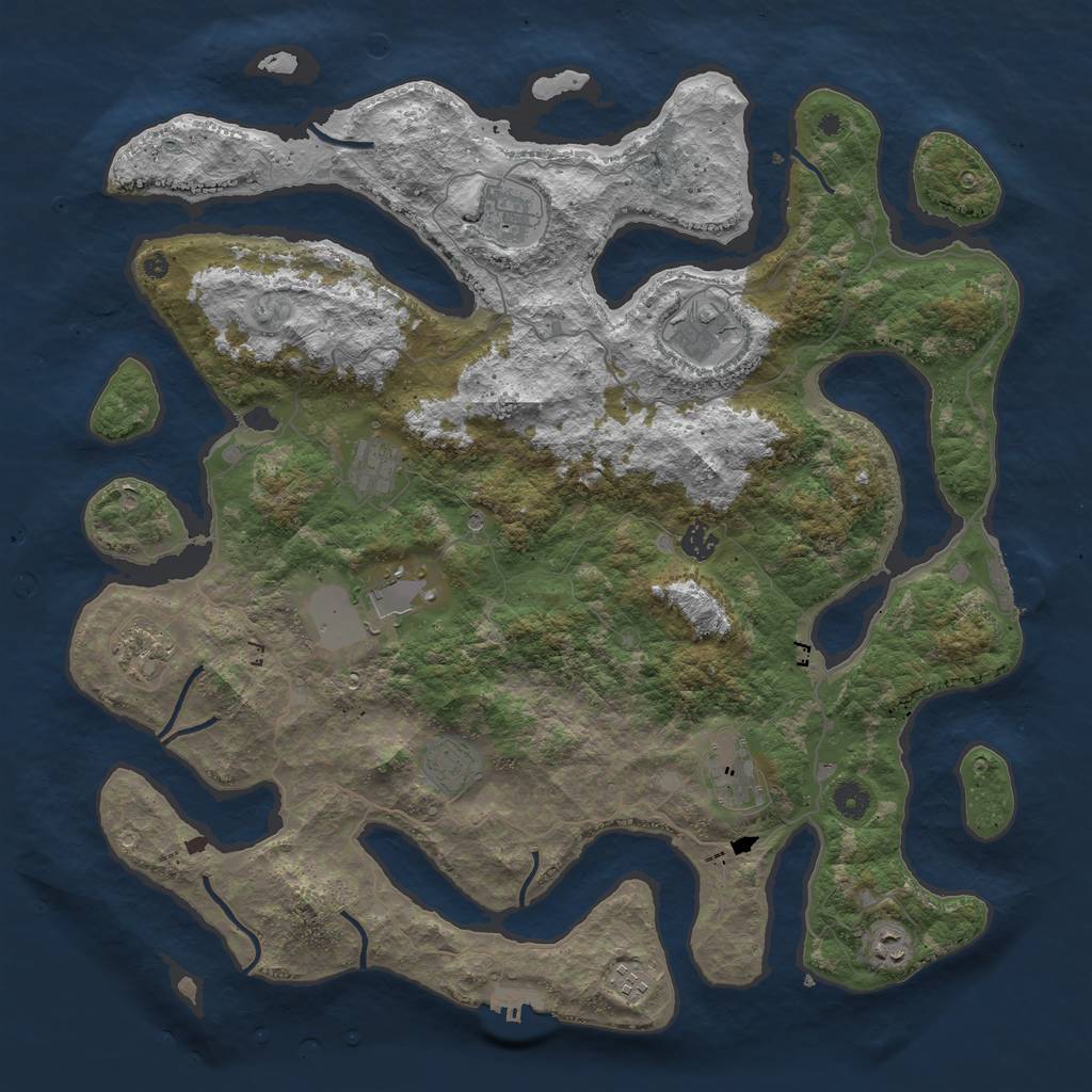 Rust Map: Procedural Map, Size: 4500, Seed: 511116, 15 Monuments