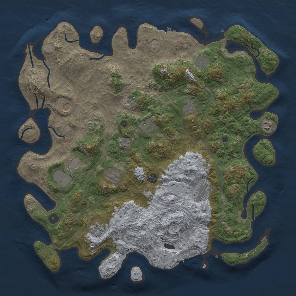 Rust Map: Procedural Map, Size: 4500, Seed: 1770890900, 18 Monuments