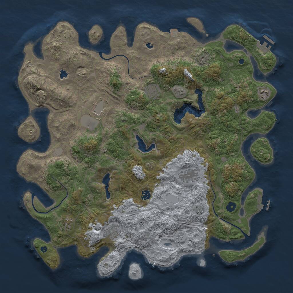 Rust Map: Procedural Map, Size: 4500, Seed: 1770890900, 14 Monuments