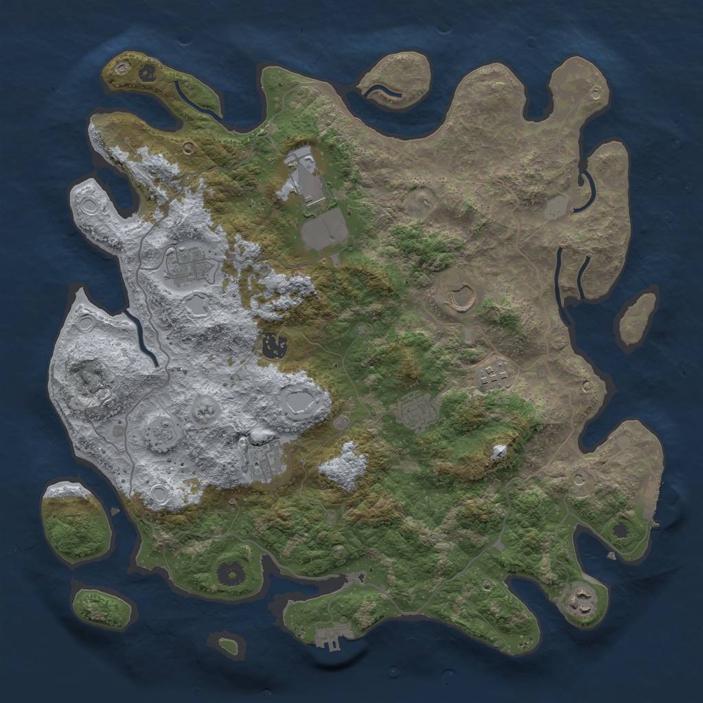 Rust Map: Procedural Map, Size: 4000, Seed: 195605439, 15 Monuments