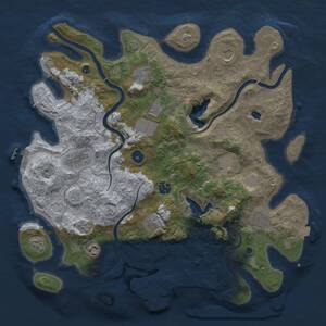 Thumbnail Rust Map: Procedural Map, Size: 4000, Seed: 195605439, 16 Monuments
