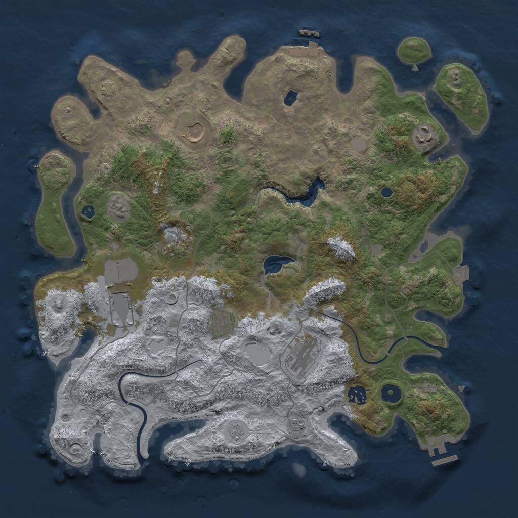 Rust Map: Procedural Map, Size: 4000, Seed: 168339568, 13 Monuments