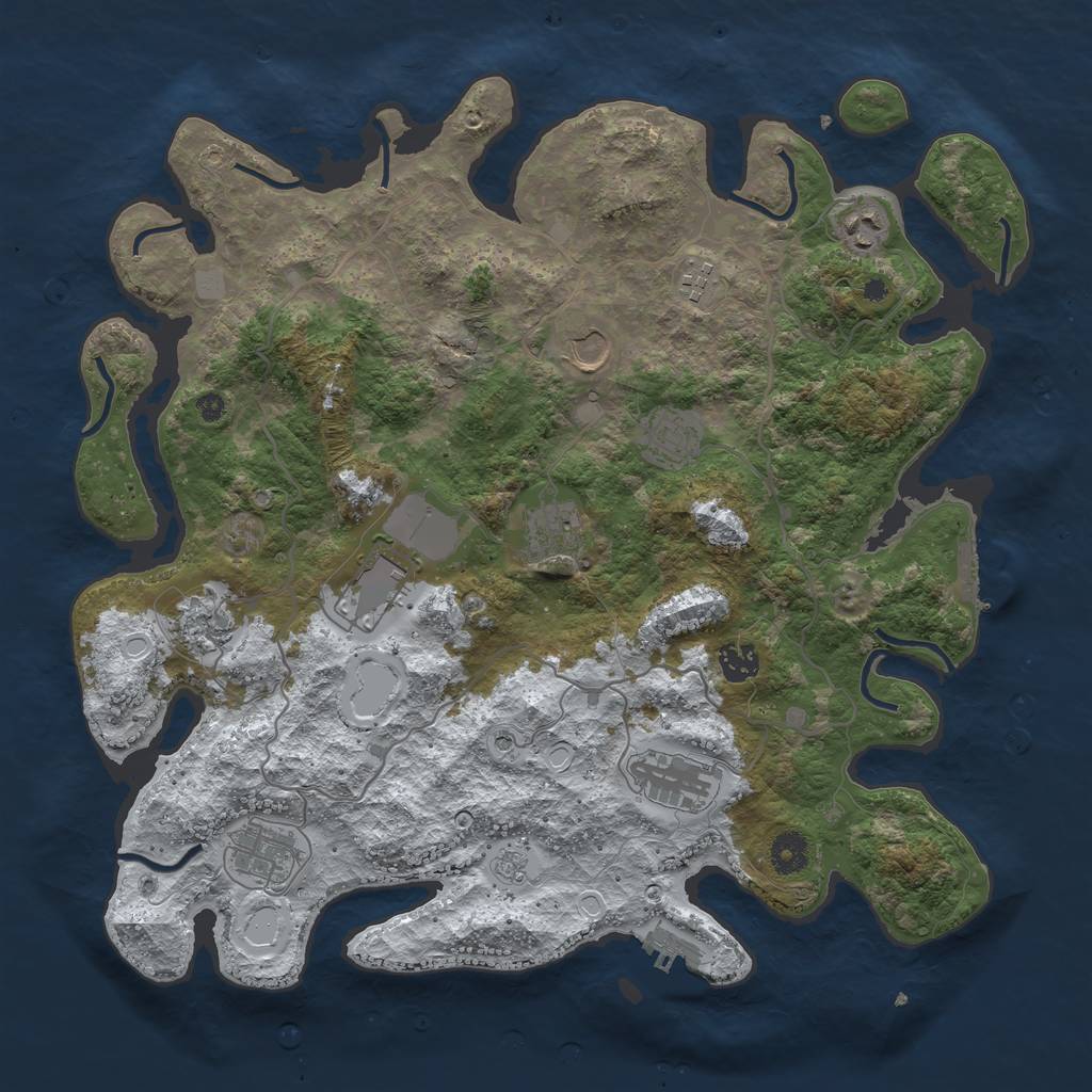 Rust Map: Procedural Map, Size: 4000, Seed: 168339568, 19 Monuments