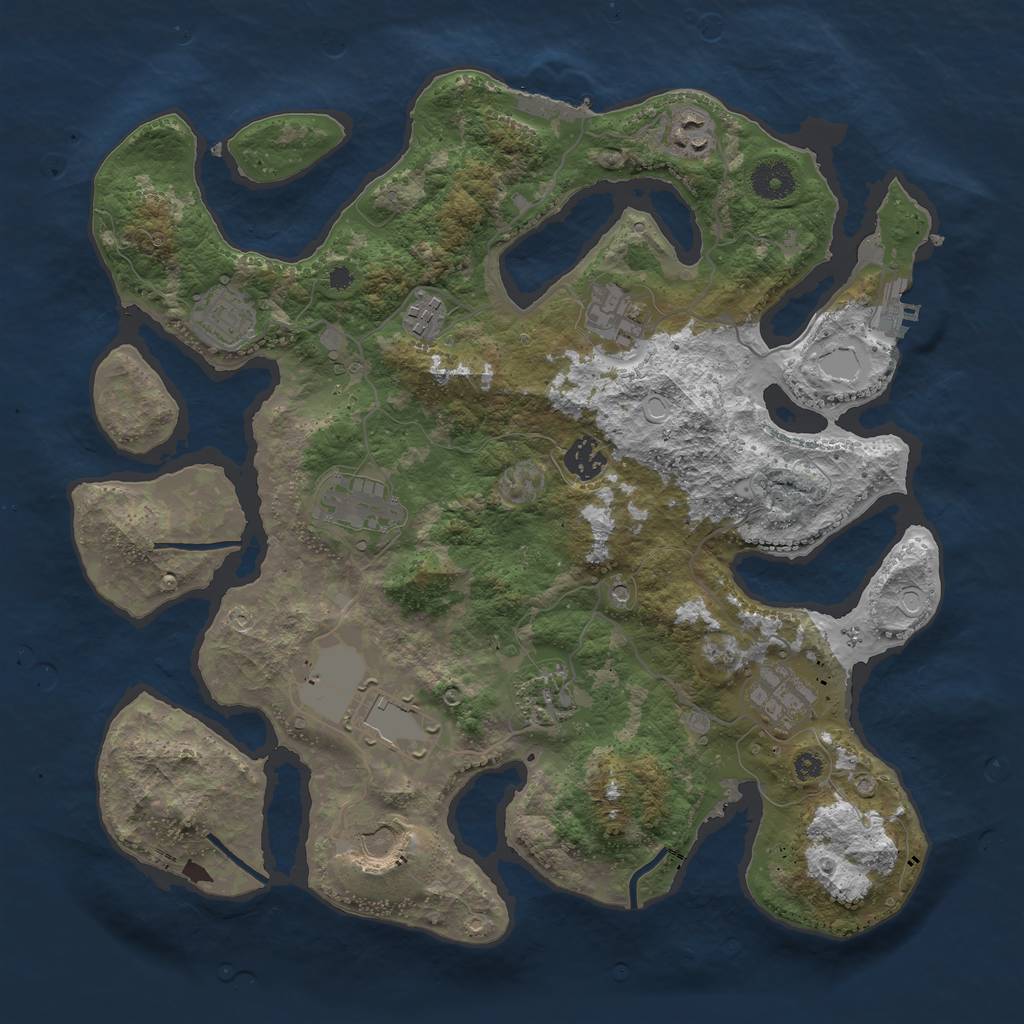 Rust Map: Procedural Map, Size: 3750, Seed: 1312723408, 21 Monuments