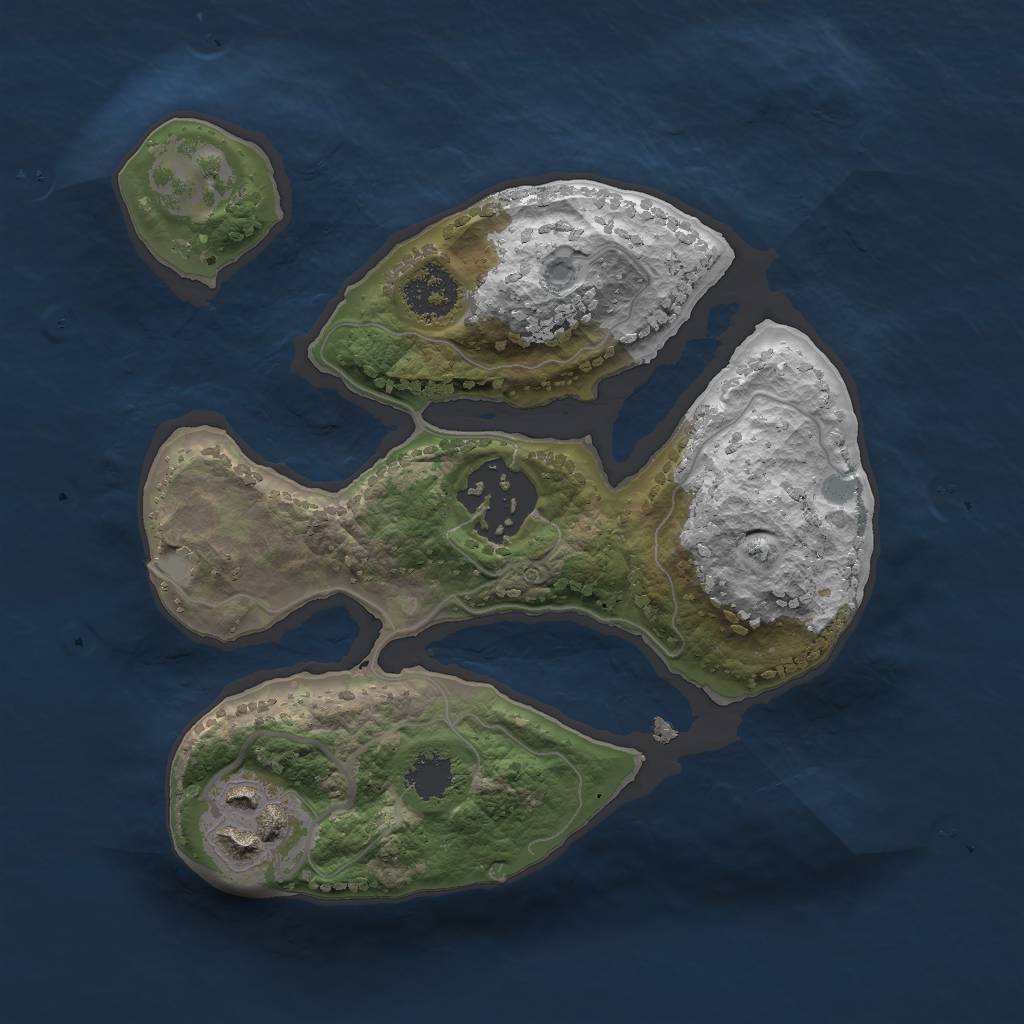 Rust Map: Procedural Map, Size: 2000, Seed: 1370034056, 4 Monuments