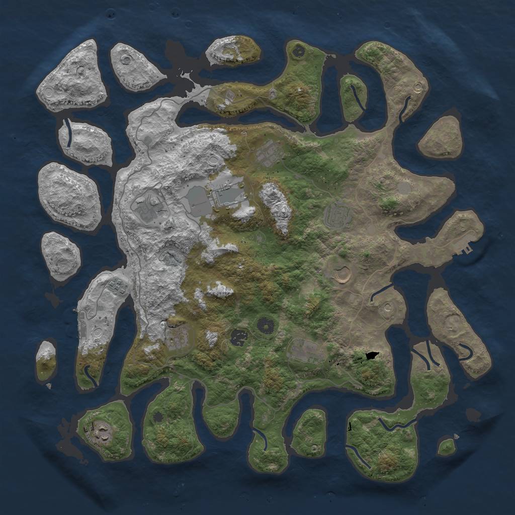 Rust Map: Procedural Map, Size: 4500, Seed: 900, 18 Monuments