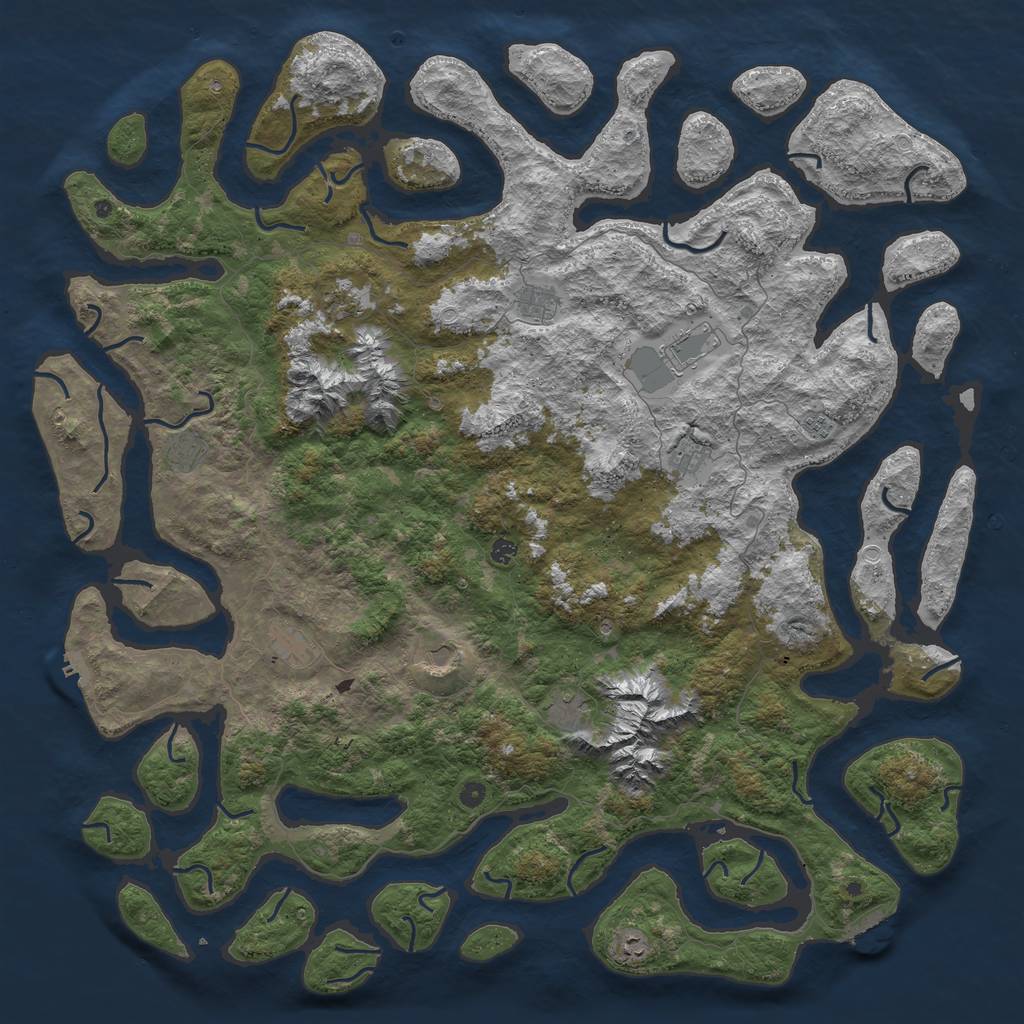 Rust Map: Procedural Map, Size: 6000, Seed: 4567328, 19 Monuments