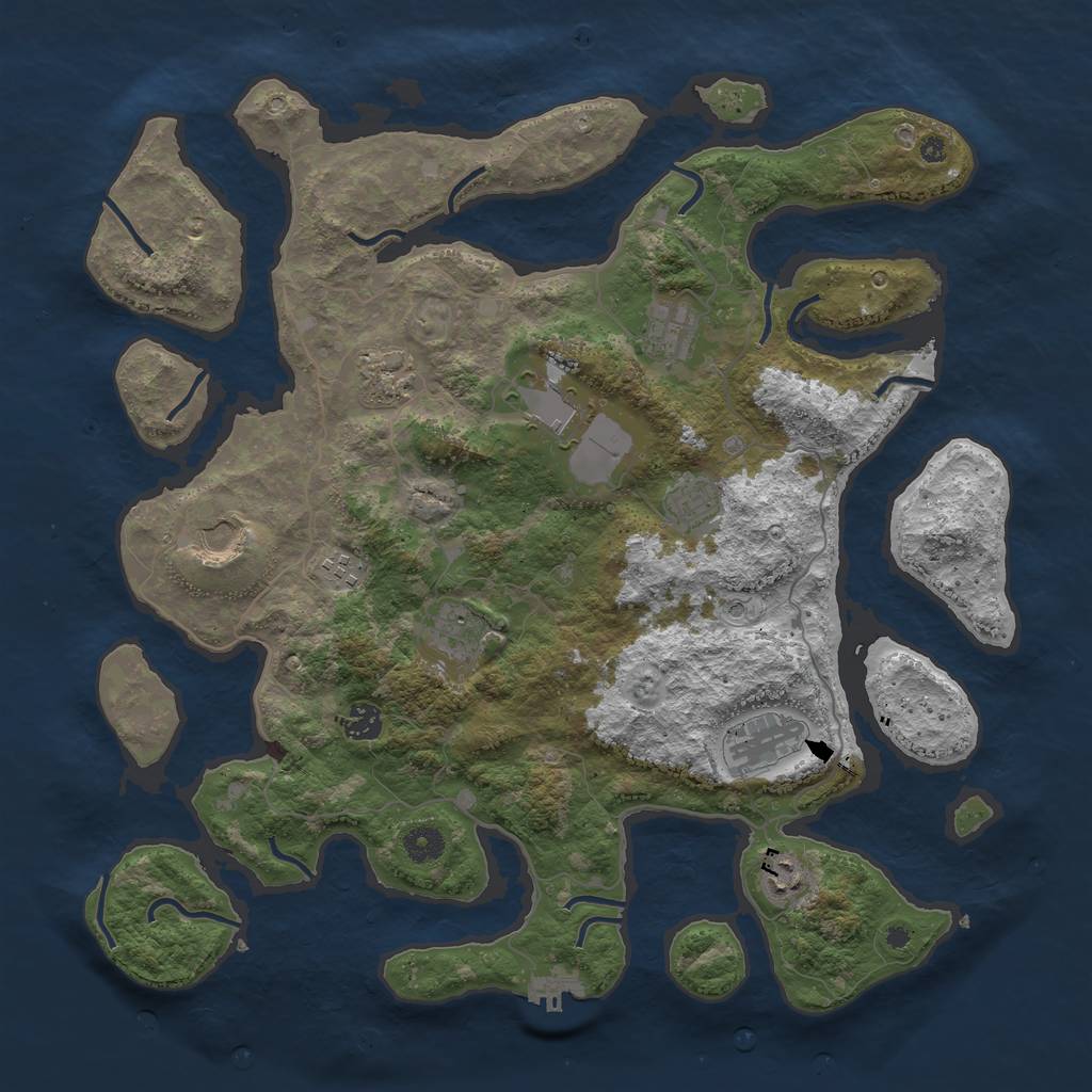 Rust Map: Procedural Map, Size: 4250, Seed: 1784124144, 14 Monuments