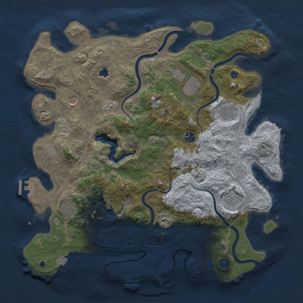 Rust Map: Procedural Map, Size: 4250, Seed: 1784124144, 15 Monuments