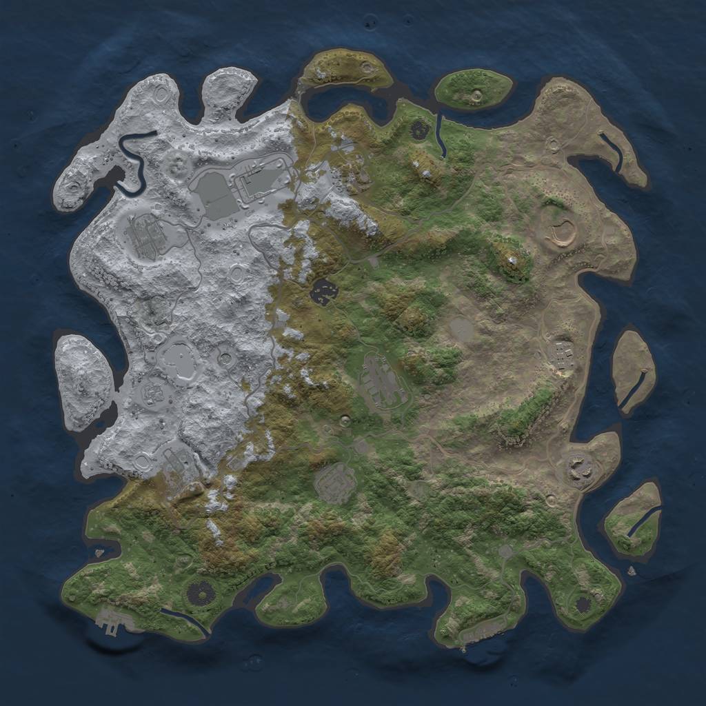 Rust Map: Procedural Map, Size: 4000, Seed: 107622, 19 Monuments