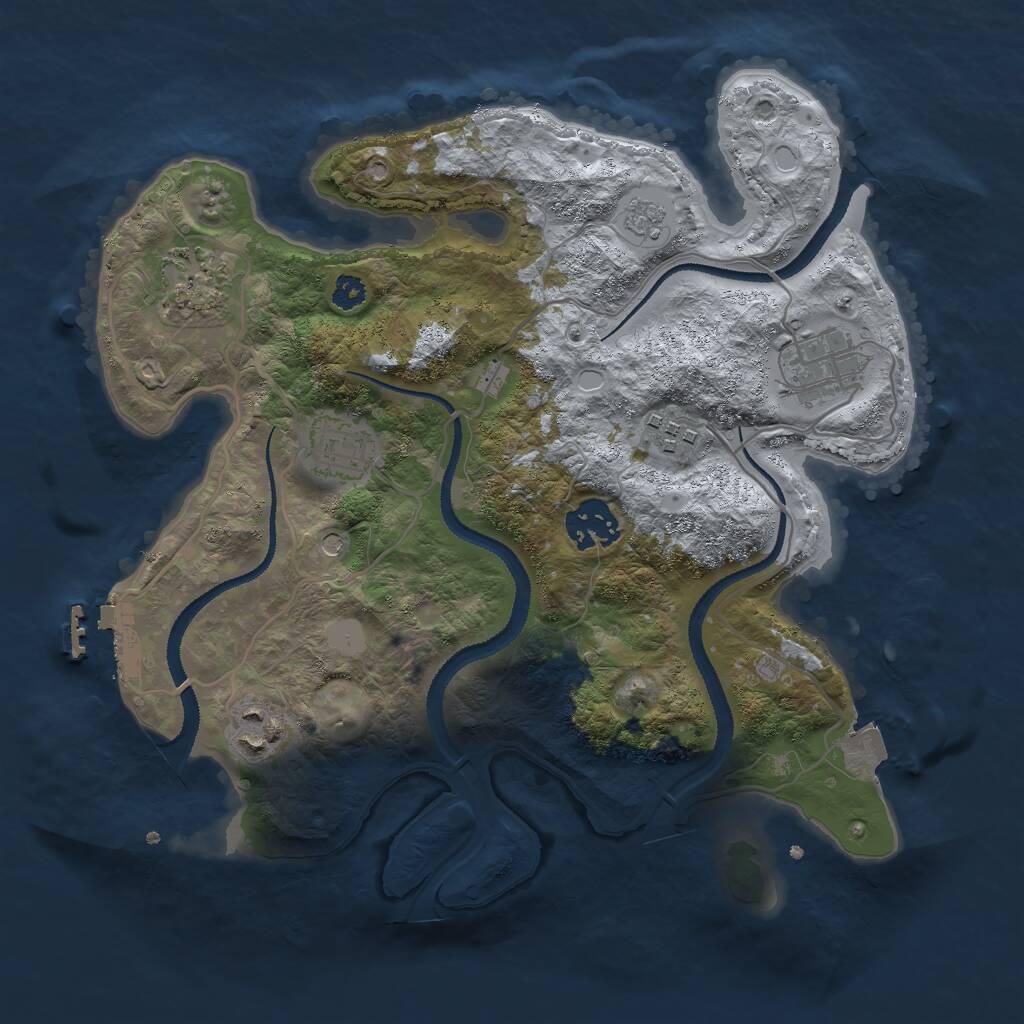 Rust Map: Procedural Map, Size: 3000, Seed: 78523, 10 Monuments
