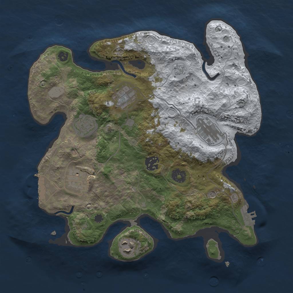 Rust Map: Procedural Map, Size: 3000, Seed: 78523, 15 Monuments