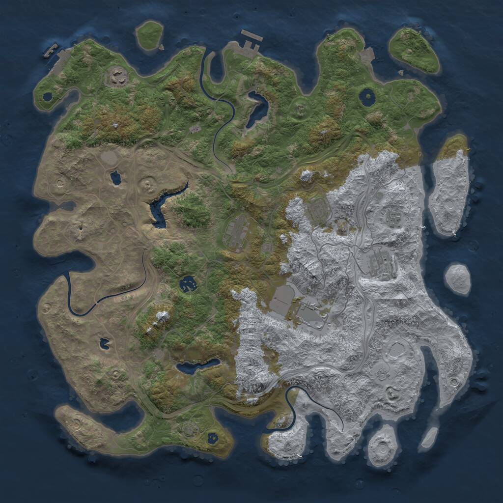 Rust Map: Procedural Map, Size: 4500, Seed: 276383737, 13 Monuments