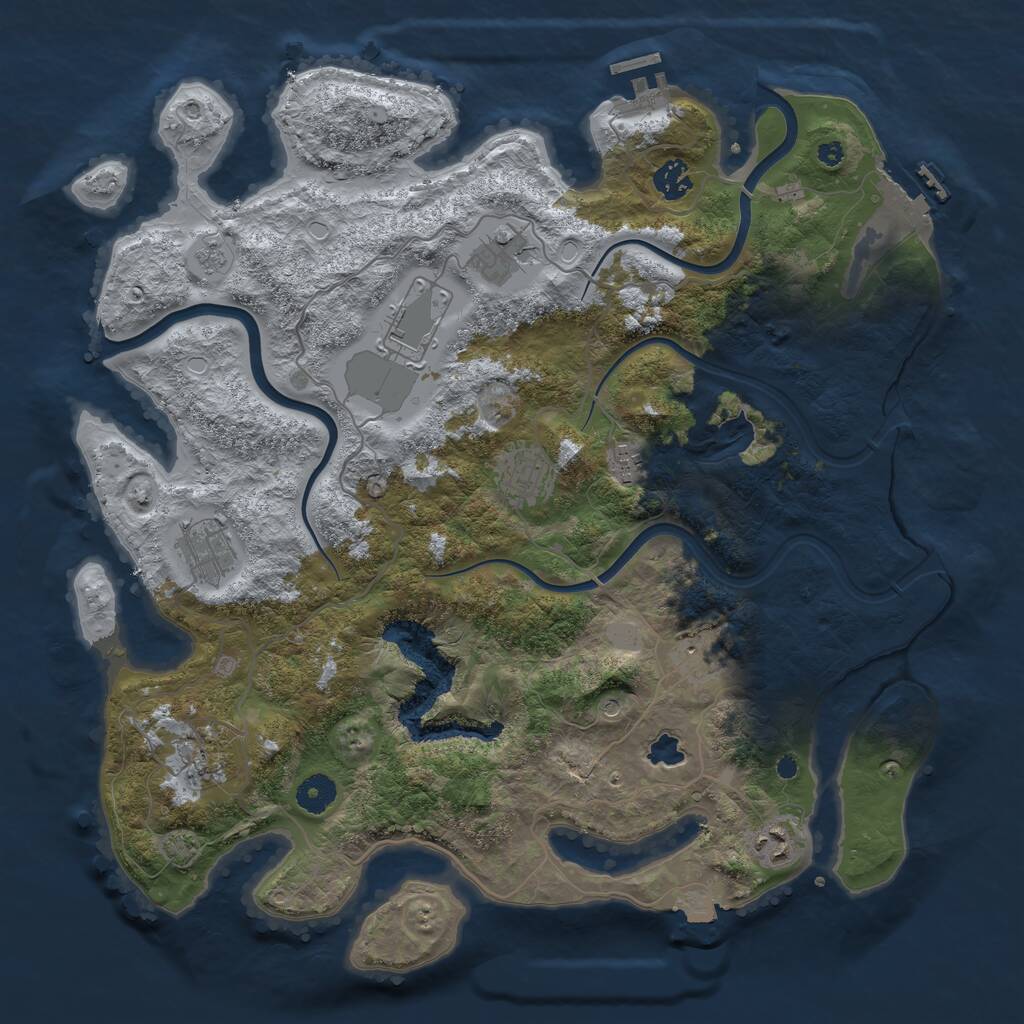 Rust Map: Procedural Map, Size: 4000, Seed: 564852, 15 Monuments
