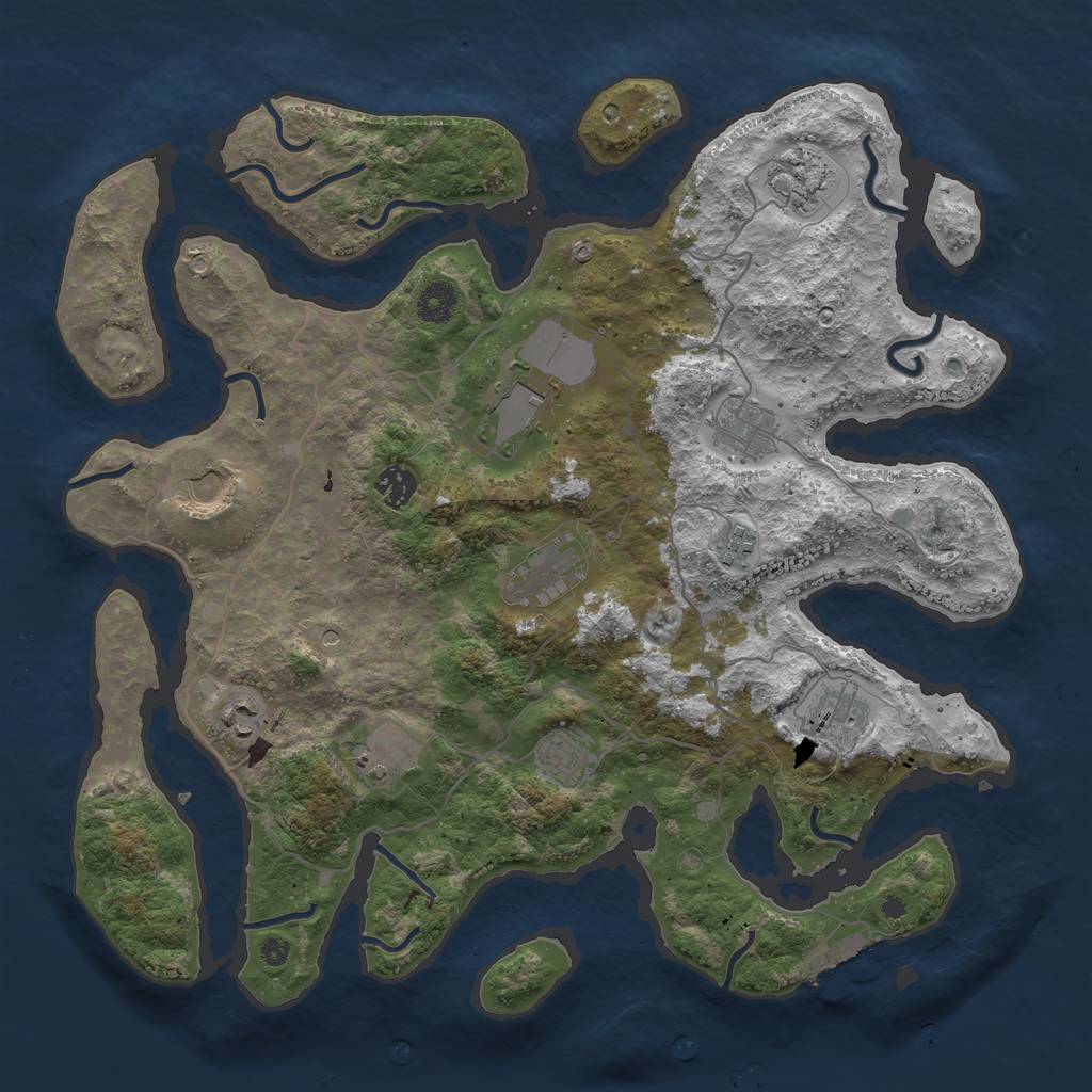 Rust Map: Procedural Map, Size: 4000, Seed: 490778, 15 Monuments