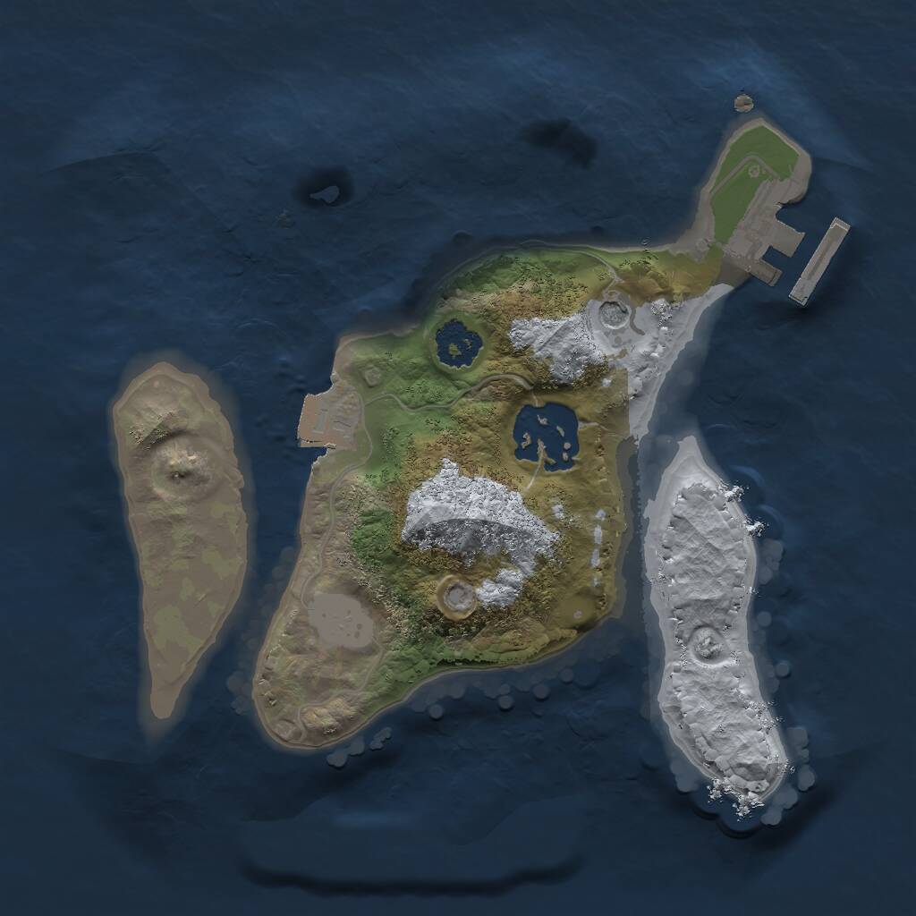 Rust Map: Procedural Map, Size: 2000, Seed: 1844748369, 4 Monuments