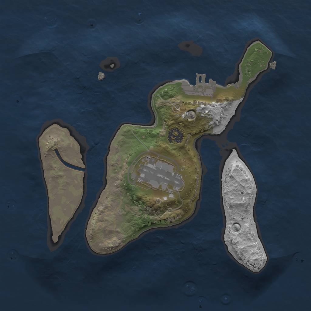 Rust Map: Procedural Map, Size: 2000, Seed: 1844748369, 4 Monuments