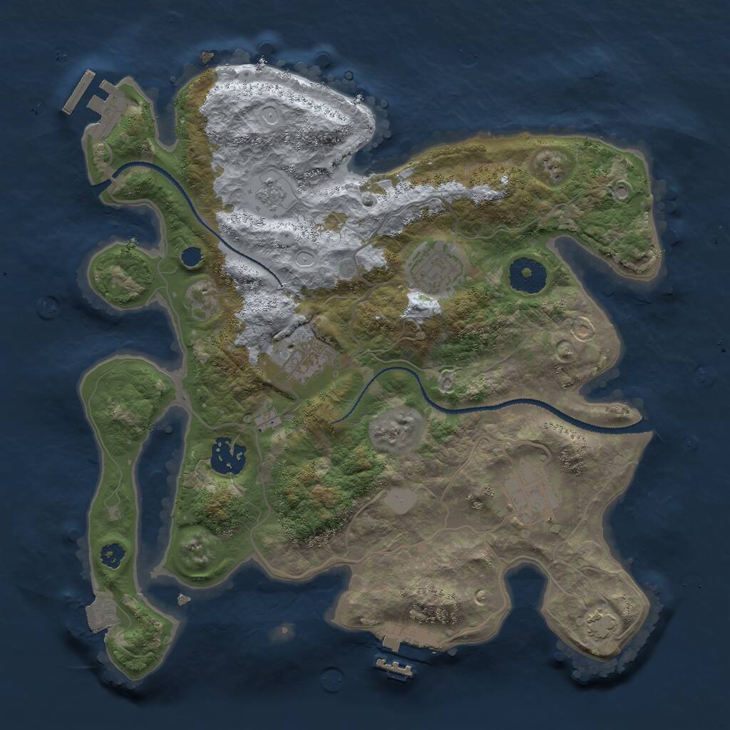 Rust Map: Procedural Map, Size: 3000, Seed: 511912729, 9 Monuments