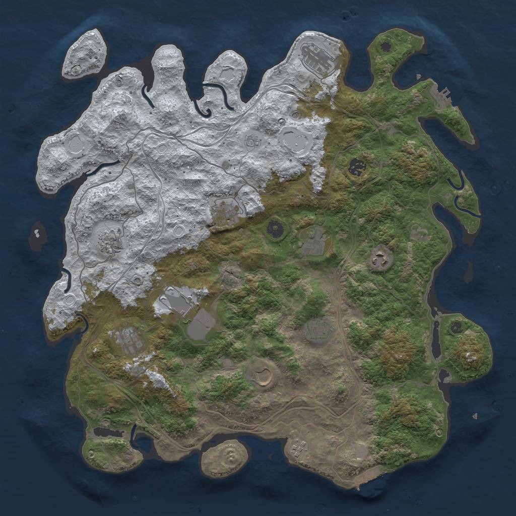 Rust Map: Procedural Map, Size: 4500, Seed: 123546, 20 Monuments