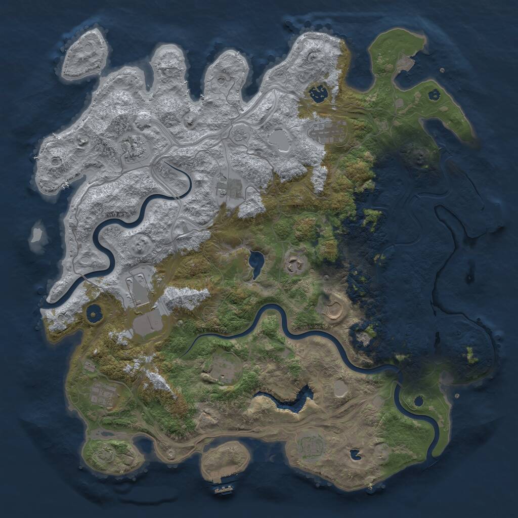 Rust Map: Procedural Map, Size: 4500, Seed: 123546, 17 Monuments