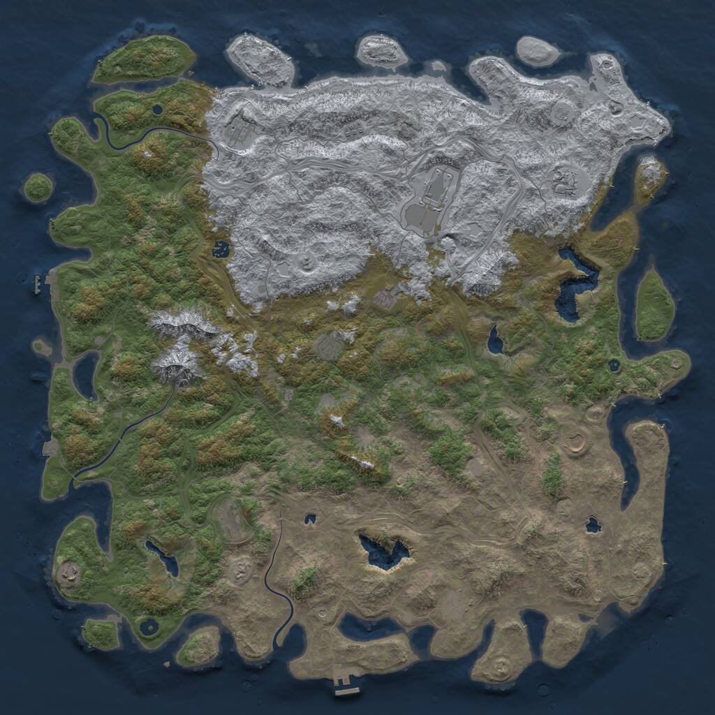 Rust Map: Procedural Map, Size: 6000, Seed: 4200242, 17 Monuments