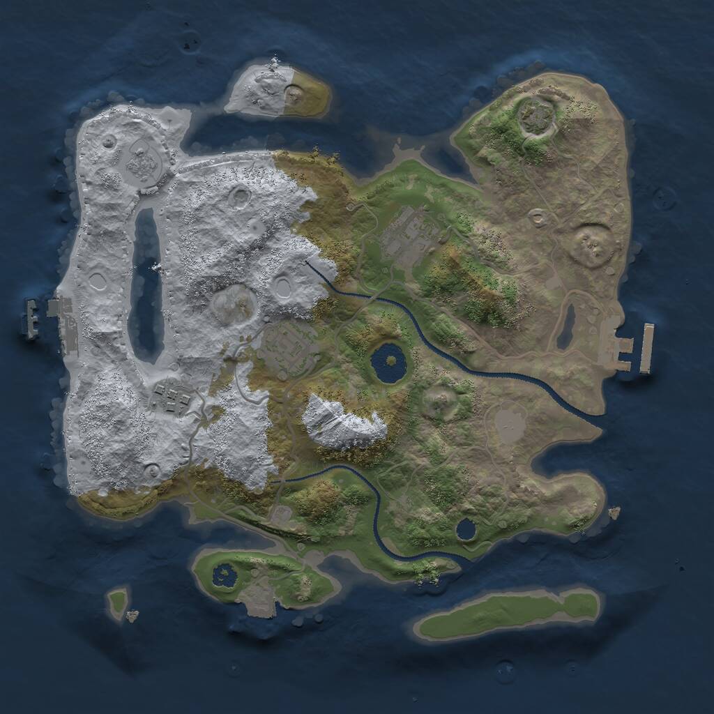 Rust Map: Procedural Map, Size: 2900, Seed: 77777, 8 Monuments