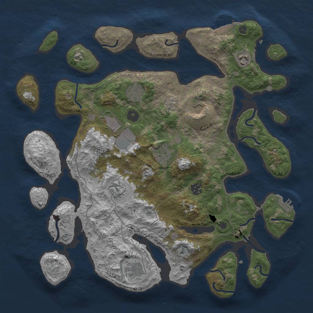 Rust Map: Procedural Map, Size: 4000, Seed: 947511, 14 Monuments