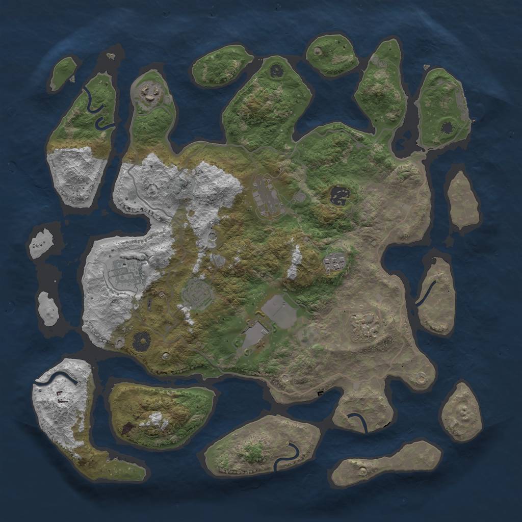 Rust Map: Procedural Map, Size: 4000, Seed: 881041, 12 Monuments