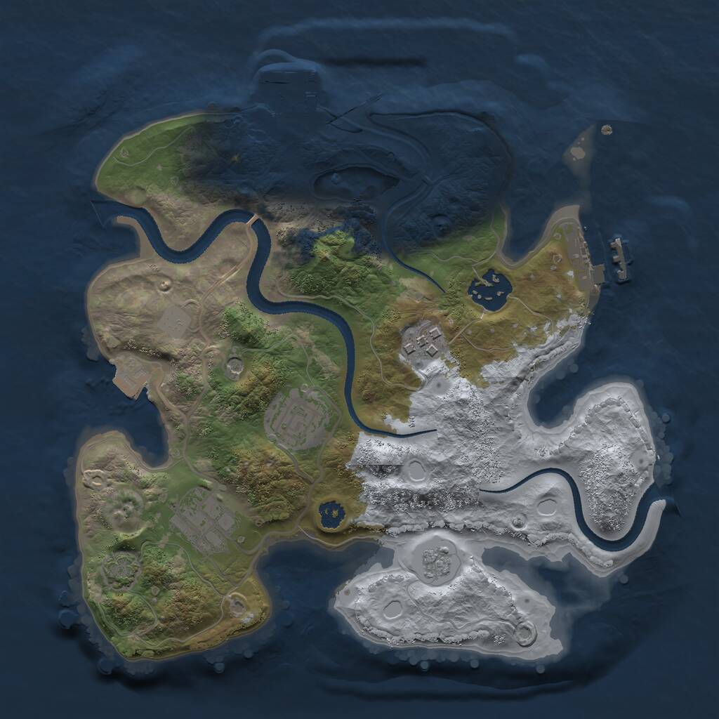 Rust Map: Procedural Map, Size: 2700, Seed: 956808973, 10 Monuments