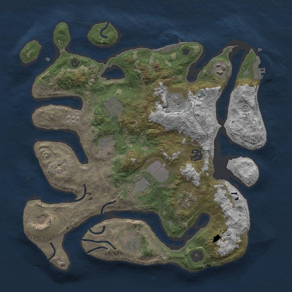 Rust Map: Procedural Map, Size: 3500, Seed: 111238, 15 Monuments