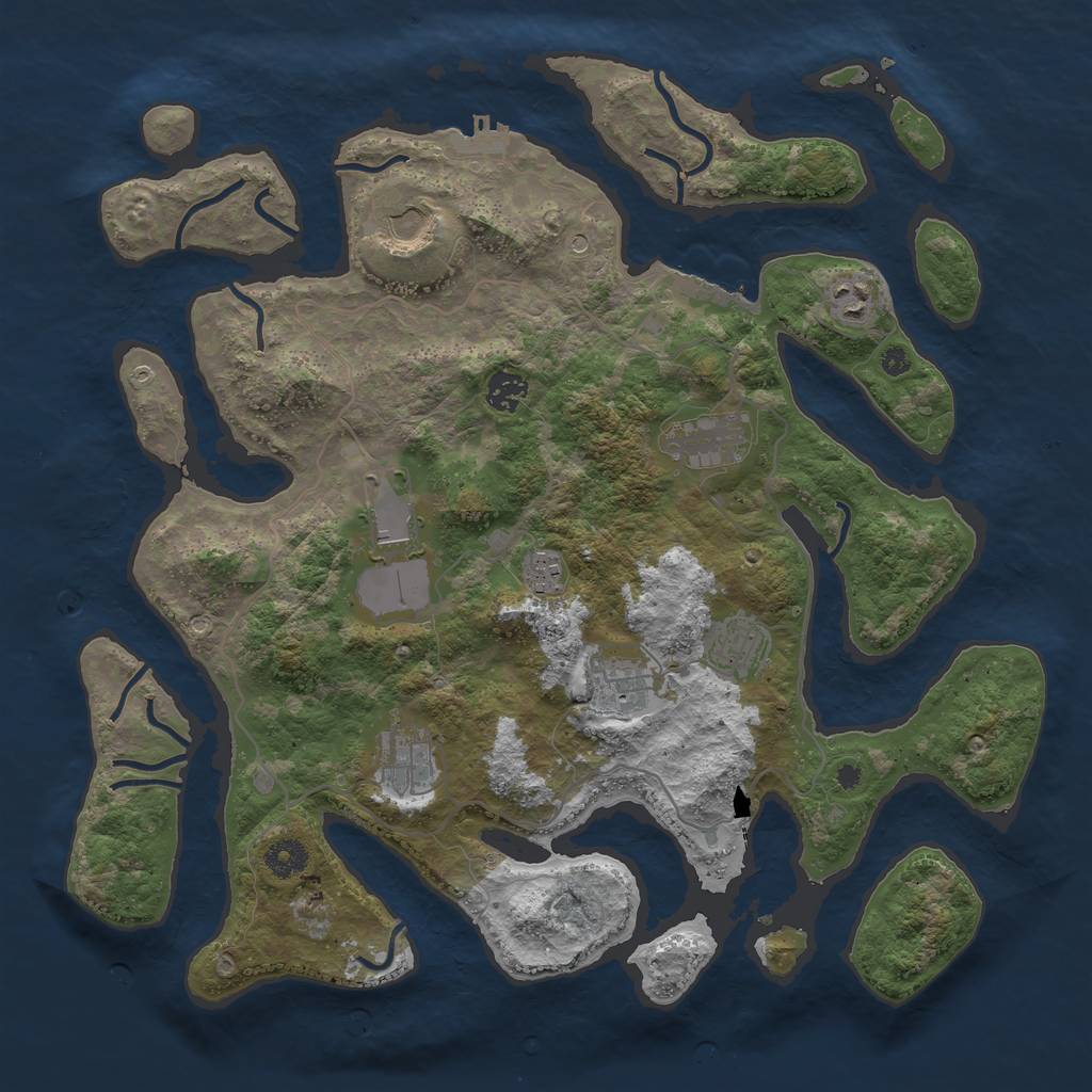 Rust Map: Procedural Map, Size: 4000, Seed: 770456822, 14 Monuments
