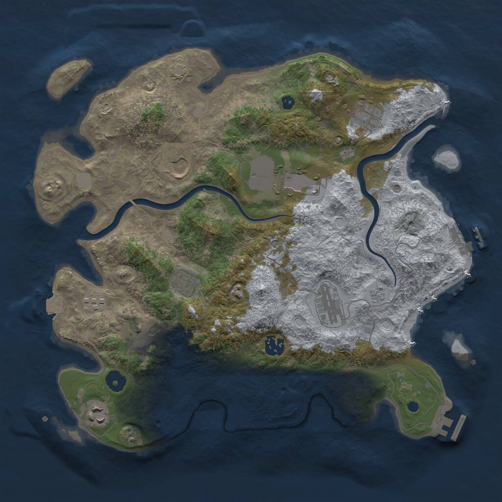 Rust Map: Procedural Map, Size: 3700, Seed: 25, 15 Monuments