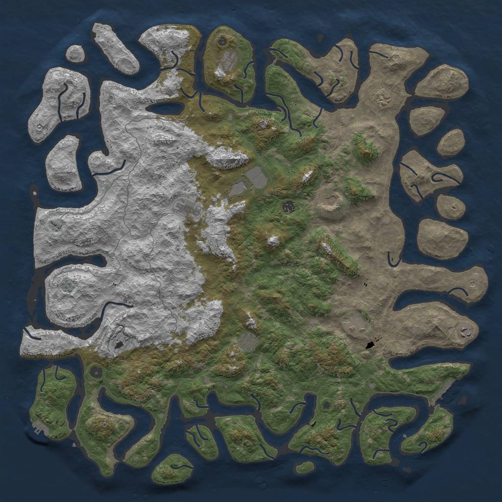 Rust Map: Procedural Map, Size: 6000, Seed: 2021060570, 16 Monuments