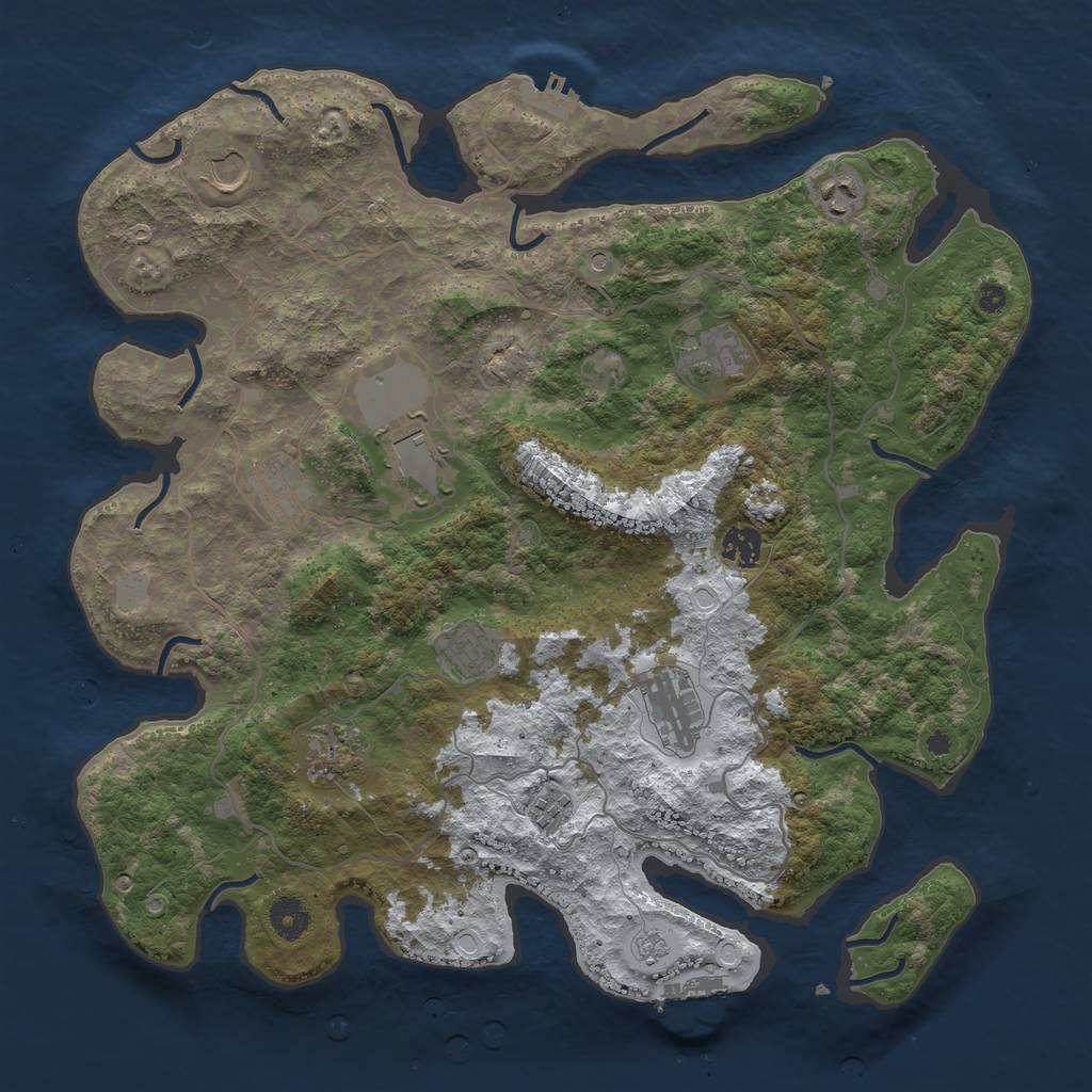 Rust Map: Procedural Map, Size: 4000, Seed: 240676867, 19 Monuments